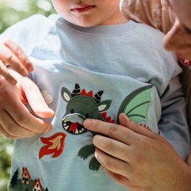 Purebaby Flying Dragon Long Sleeve Tee, 000 (0 - 3 Months)
