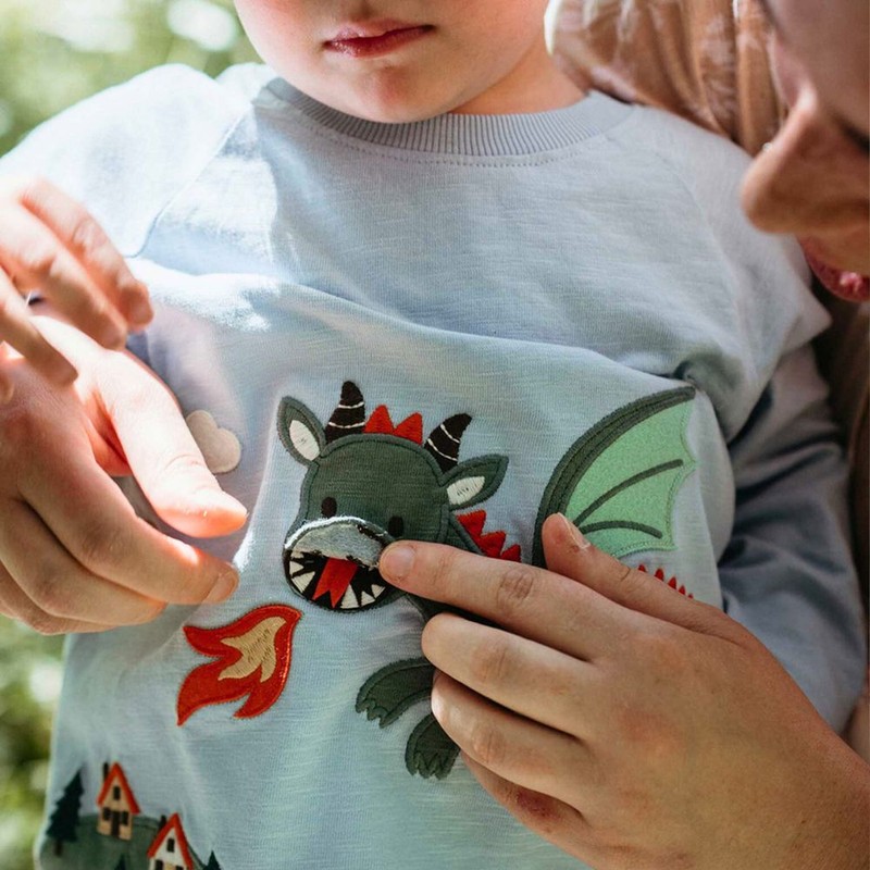 Purebaby Flying Dragon Long Sleeve Tee, 000 (0 - 3