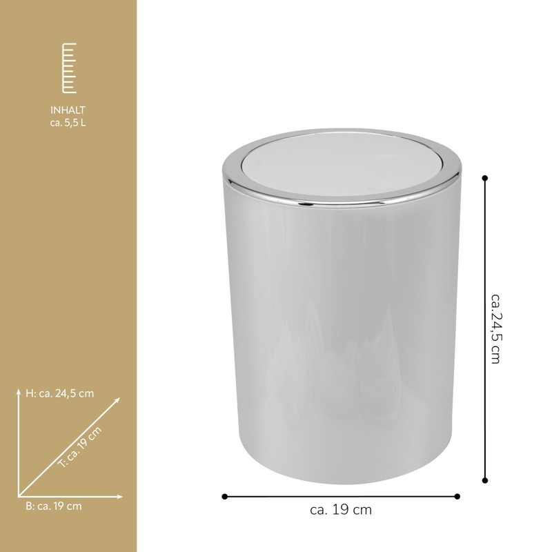 bremermann Bathroom Series Savona Cosmetic Bin with Swing Lid Plastic