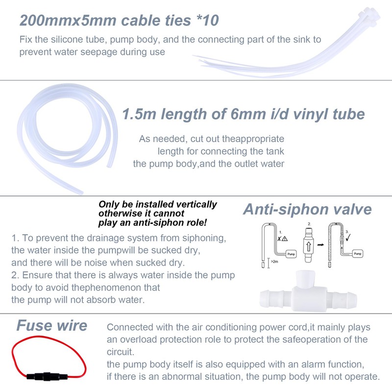 Mini Split Condensate Pump, AC Hvac Silent Condensate Pump, 100-240V,