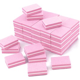 50 Pcs Nail Buffer Blocks, Double-Sided Nail Buffer, Nail File for Acrylic and Gel Nails, Nail File for Natural Nails, Buffer Nail File Tool for Salon (Pink)