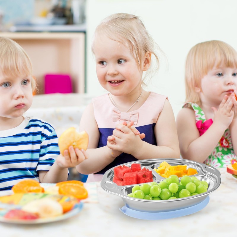 Stainless Steel Baby Suction Plates: Divided Plates Designed for Babies