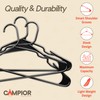 Campior Black Plastic Hangers 20 Pack Heavy-Duty, Space-Saving, Non-Slip, Durable
