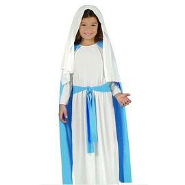 My Illusions Girls Mary Costume Nativity Play Kids Christmas Fancy Dress Outfit (Large 10-12 Years)