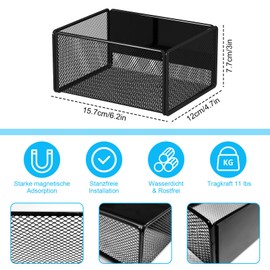 Chingcoo Magnetic Shelf Kitchen Organiser Small Shelf Magnetic Spice Rack Fridge Shelf Washing Machine Magnetic Shelf Hanging Shelf for Fridge Magnet (15.7 x 12 x 7.7 cm)