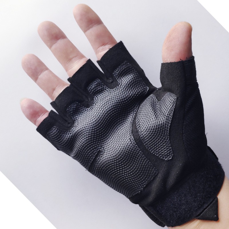 2PCS Half Finger Hard Knuckle Gloves Breathable Wear Resistant Combat