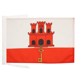 Gibraltar Flag 18'' x 12'' cords - Gibraltarian SMALL flags 30 x 45cm - Banner 18x12 in - AZ FLAG