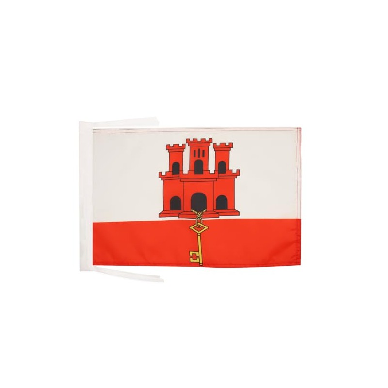 Gibraltar Flag 18'' x 12'' cords - Gibraltarian SMALL flags