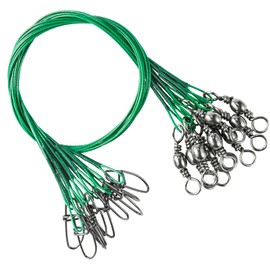 Atibin Swivels Line Fishing Leaders Steel Wire Stainless Fishing Leader Saltwater Heavy Duty Wire Leader Fishing Black Nickel #3 40lb 9.8in 30pcs