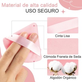 12 Piezas Esponjas Maquillaje Triangular para Polvo, Borlas para Maquillaje en Seco y Mojado, Esponjas Faciales Maquillaje Terciopelo Suave para Polvo Suelto/Polvo Corporale/Base de Maquillaje (Rosa)