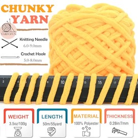 Chunky Chenille Yarn for Crocheting,Blue Fluffy Velvet Plush Thick Soft Chunky Chenille Baby Blanket Yarn for Crocheting Knitting Beginners 3 * 100g(Sky Blue)