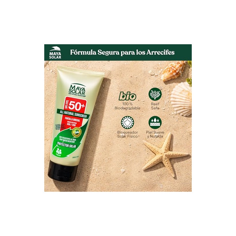 Maya Solar. Bloqueador Solar Corporal. 100 Ingredientes Naturales Minerales SPF