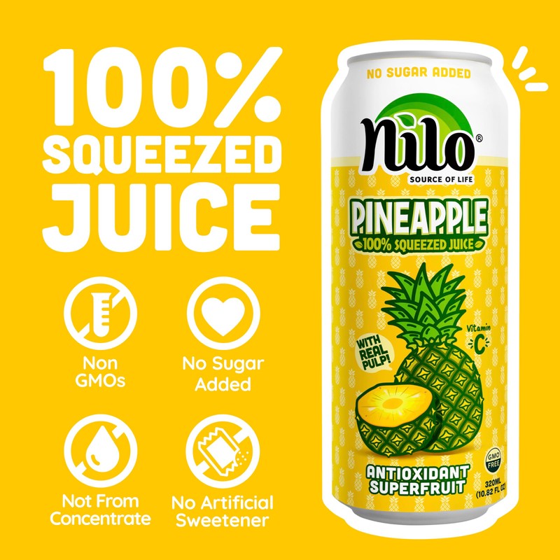 NILO Pineapple Juice | 100% Squeezed Pineapple Pina | NO