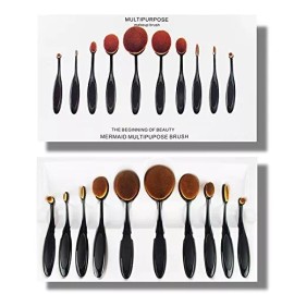 Maquillali 10 Brochas Oval Multifunciones Alta Calidad Envió Gratis