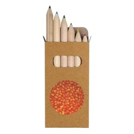 Azeeda 6 x 'Baked Beans' Short 85mm Pencils/Coloured Pencil Set (PE00067384)