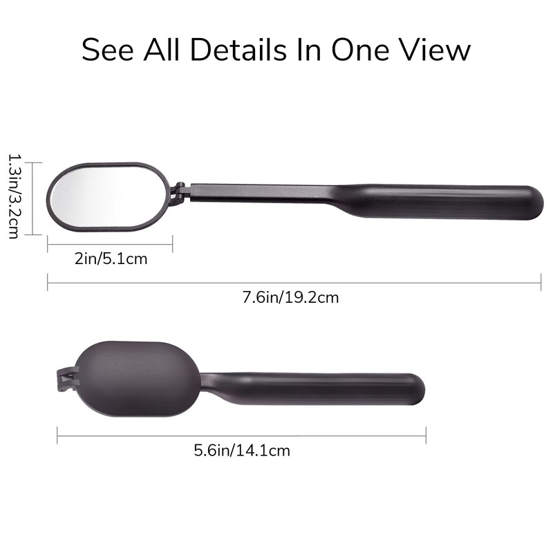 Miuffue Lash Mirror for Eyelash Extensions, 2inch Foldable Eyelash Mirror