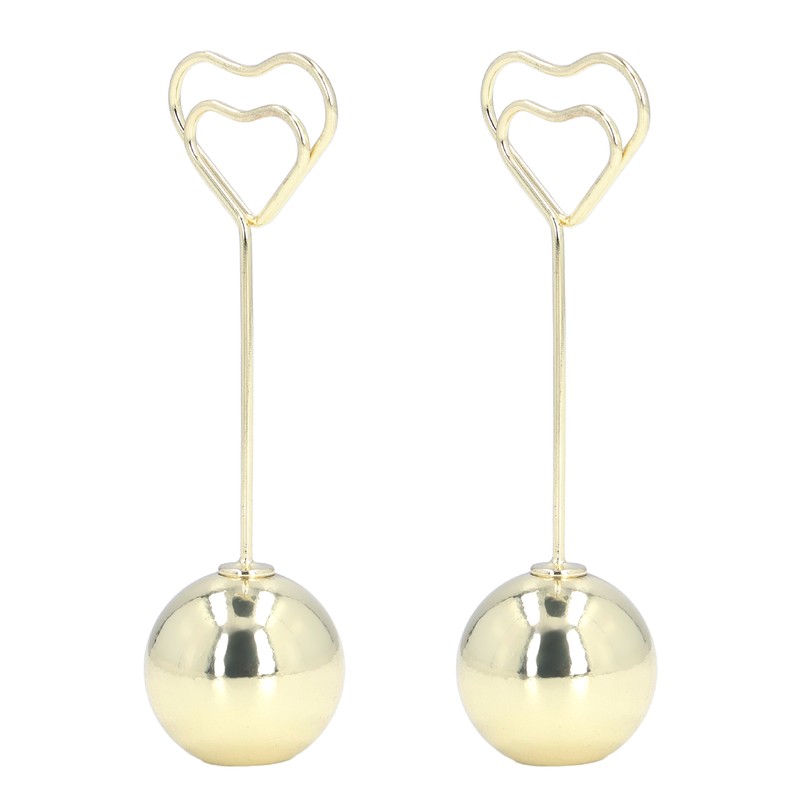 2Pcs Table Number Holder Heart Shaped Firm Stable Premium Metal