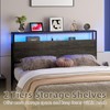 Merronix Full Sized Headboard with 2 Tiers Storage Shelves, Sturdy