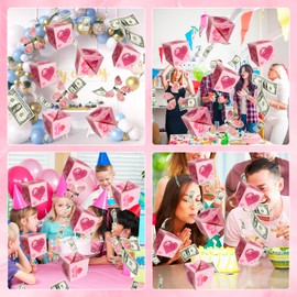 Surprise Gift Box Explosion, Exploding Money Gift Box for Cash Pop up Money Explosion Box for Anniversary, Valentine's Day, Wedding, Birthday Marriage Proposals（10 Box Set&5 Magic Flying Butterflies
