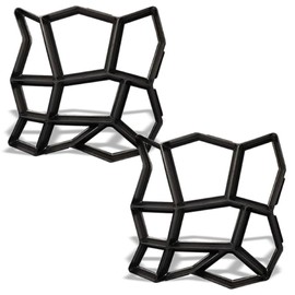 2PCS Plastic Concrete Mould, Garden Pavement Maker Paving Mold, DIY Tool for Brick Rock Stepping Stone