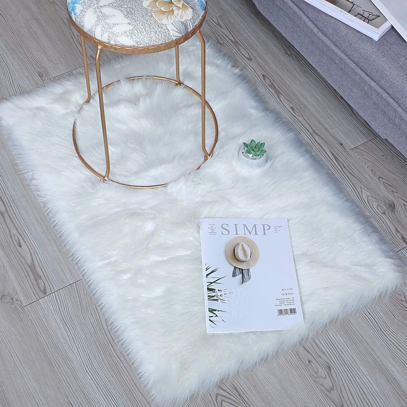 HLZDH faux fur soft fluffy single sheepskin stule Style Rug,