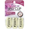 " Magic Gold" Snap On WIG CLIP No Seams or Needles (12pcs. Black)