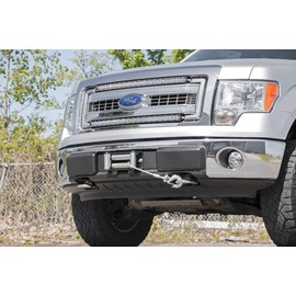 Rough Country Hidden Winch Mounting Plate (fits) 2009-2014 F150 | Recovery System | OEM Bumper Winch Mount | 1010 , Black