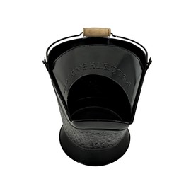 Coal Hod Bucket - Black - Decorative Appeal - for Fireplace & Pellet Stove Ashes - Easy Hopper Filling - Handle - Lightweight