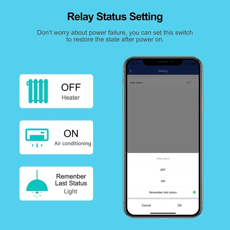 MHCOZY Tuya App Smart WiFi Control Switch, 30A Max Output,Add