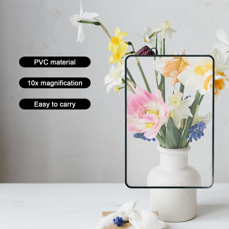 Bliceon 5-Pack 3X Flat Magnifiers - Flexible Plastic Reading Magnifying