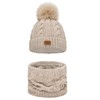 Alur Children's Unisex Beanie with Loop Scarf Set Winter Hat
