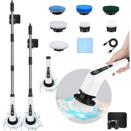 Electric Spin Scrubber for Cleaning Bathroom: Cordless Power Shower Scrubber - Electric Cleaning Brush for Tile Tub