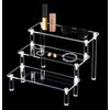 Acrylic Display Risers,3-Tier Clear Display Stand, Clear Display Riser Shelf