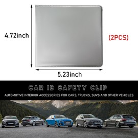 Ziciner 2PCS Car Registration and Insurance Holder, 5.2"× 4.7" Leather Auto Glove Box Organizer with Closure, Essential Car Document Holder for Card, Driver License (Silver)