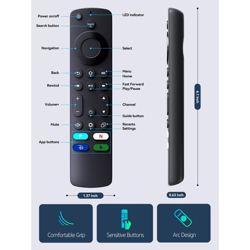 PZL New Universal Remote for All Insignia/Toshiba Smart TV Remote