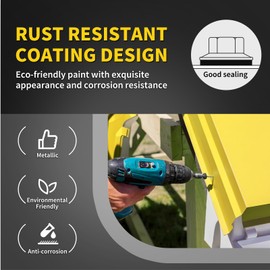 Metal Roofing Screws #10 × 1", 300 PCS, FIXLINK Baking Paint Hex Head Rubber Washer Sheet Metal Roof Screws Self Tapping Metal to Wood Siding Screws, Hex Socket Included, Black