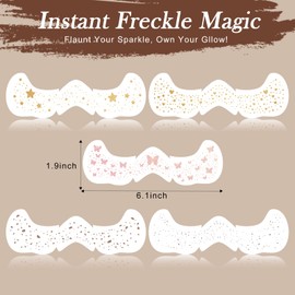 Diesetsr Face Glitter Freckles Makeup Patches - 10 Count, Cute Sparkling Fake Freckles Stickers for Women Festivals, Concerts, Parties, and Cosplay -Cosmetic Glitter-5 Optional Designs