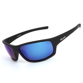 POLARKING 1 PACK Polarized Sport Sunglasses for Men Matte Finish Sun glasses Color Mirror Lens UV Blocking Blue Mirrored