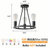 vivihobb Farmhouse Semi Flush Mount Ceiling Light Fixture,3-Light Black Industrial