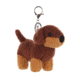 Apricot Lamb Dachshund Cute Keychain, Soft Stuffed Plush Keychain Toy for Kids Backpack Purse 14cm, brown