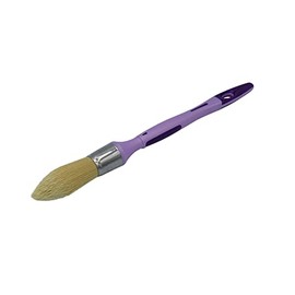 SAVY Round Brush to Repaint Ergonomic Bi-Material Handle, No Shedding, All Paint Types n°2 - ø 21 mm, Purple