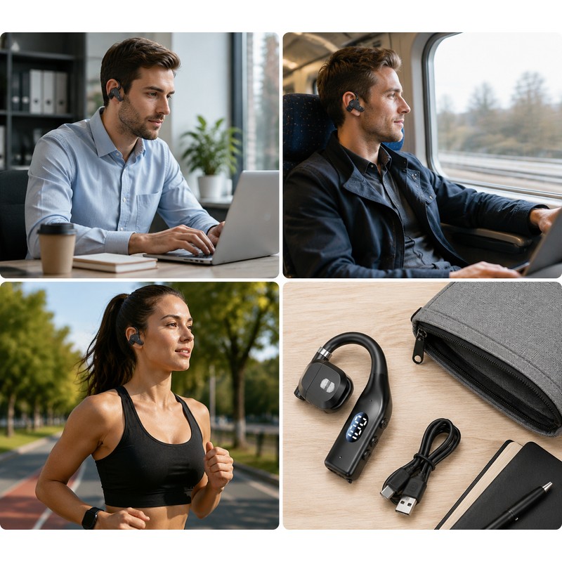 Wireless Bluetooth 5.4 Headset for Calls & Sports – Comfortable