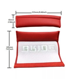 Unbranded X2 JDM BRIDE Red Leather Look Car Seat Belt Cover Shoulder Pad Cushion Universal