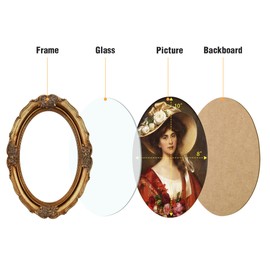 SIMON'S SHOP Gold Picture Frames 8x10, Vintage 8x10 Picture Frame for Wall and Tabletop, Oval Antique Style Photo Frames