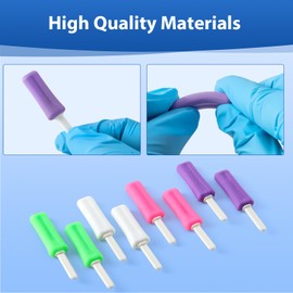 JMU Aligner Tray Seaters, 2 Pcs Aligner Munchies with Grip Handles, Popsicle Silicone Orthodontic Chompers, Purple