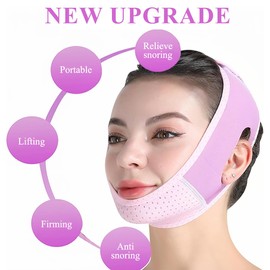 NJCXOLA Sleeping Mask, Face Slimming Belt Lifting Mask, Reusable Chin Strap, V-Line Lifting Mask, Double Chin Reducer, Face Slimming Band, Double Chin Remover