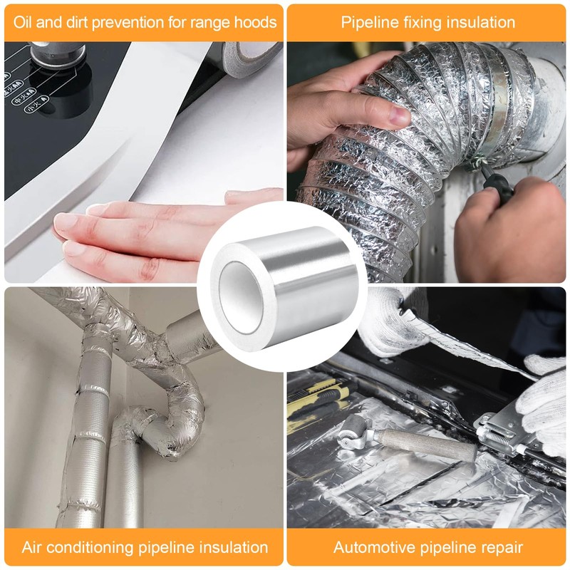 DGSL Aluminum Foil Tape, 3in x501ft(3.9 mil)-3 Pack Silver Metal