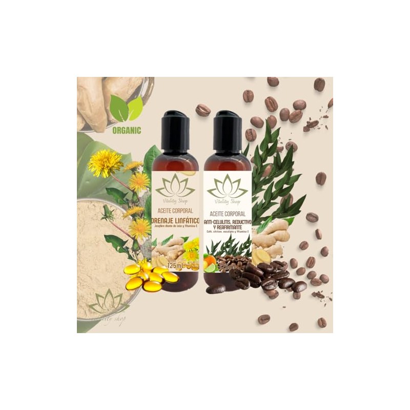 Dúo De Aceites Orgánicos Para Masaje Corporal Con Vitamina E