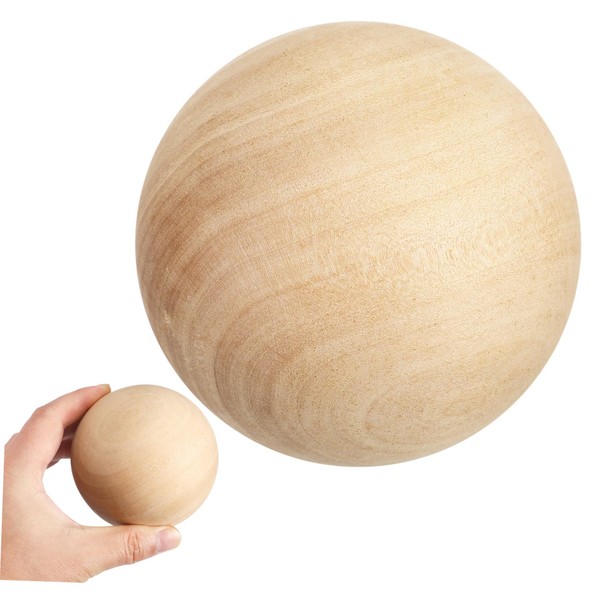 TOPPERFUN 9cm Ball Tabletop Decoration, Solid Wooden DIY Craft Ball,