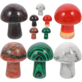 DECHOUS 10pcs Miniature Mushroom Statues Crystal Mushroom Craft Decor for Garden Home Adornment for Friends